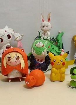 用废纸白胶纸巾等制作模型封面图