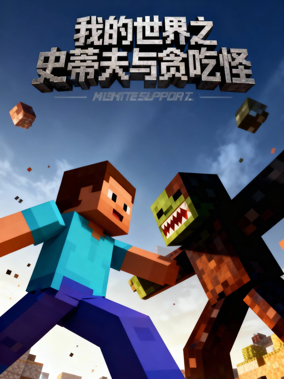 我的世界之史蒂夫与贪吃怪封面图